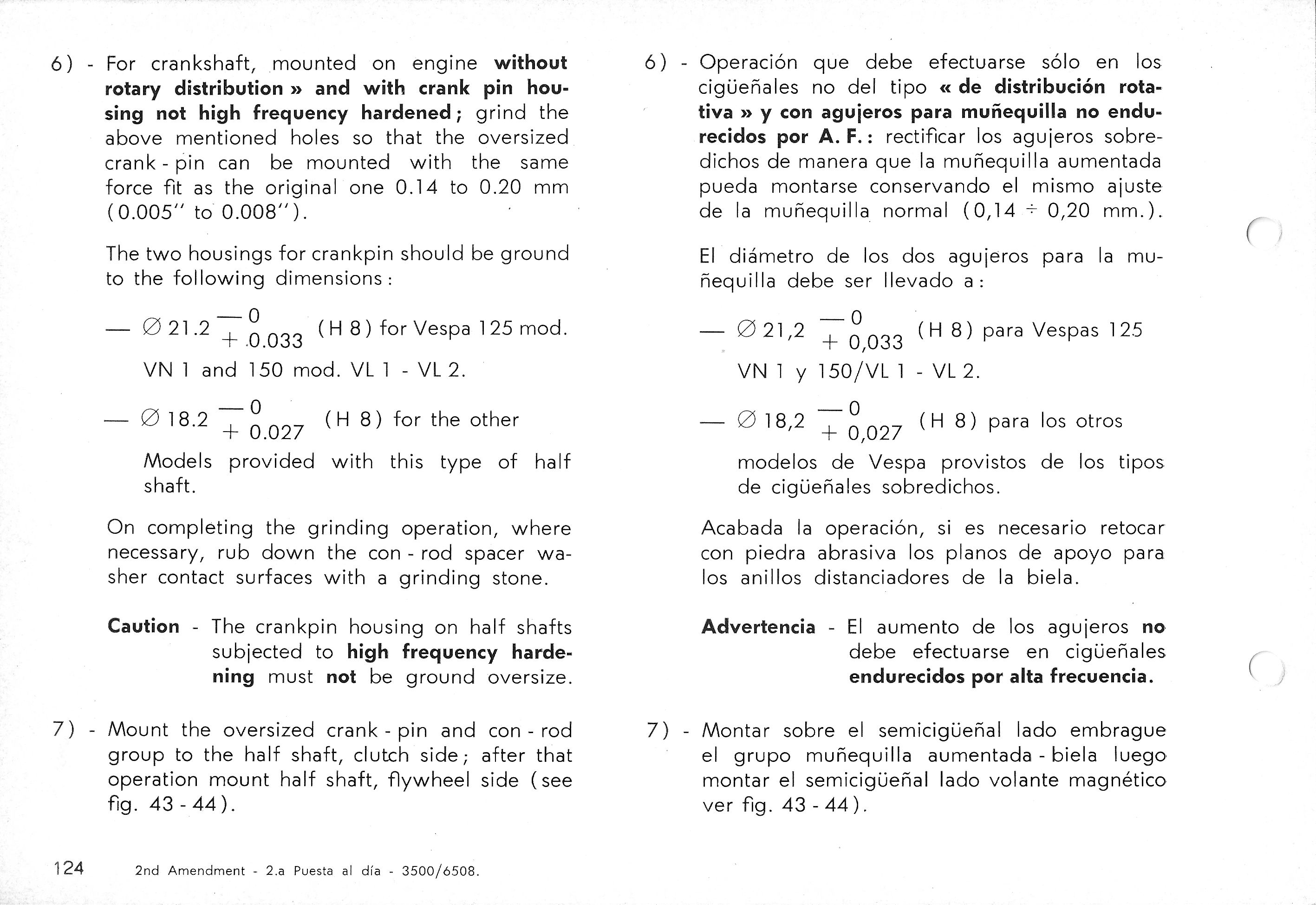 Vespa Service Station Manual 124