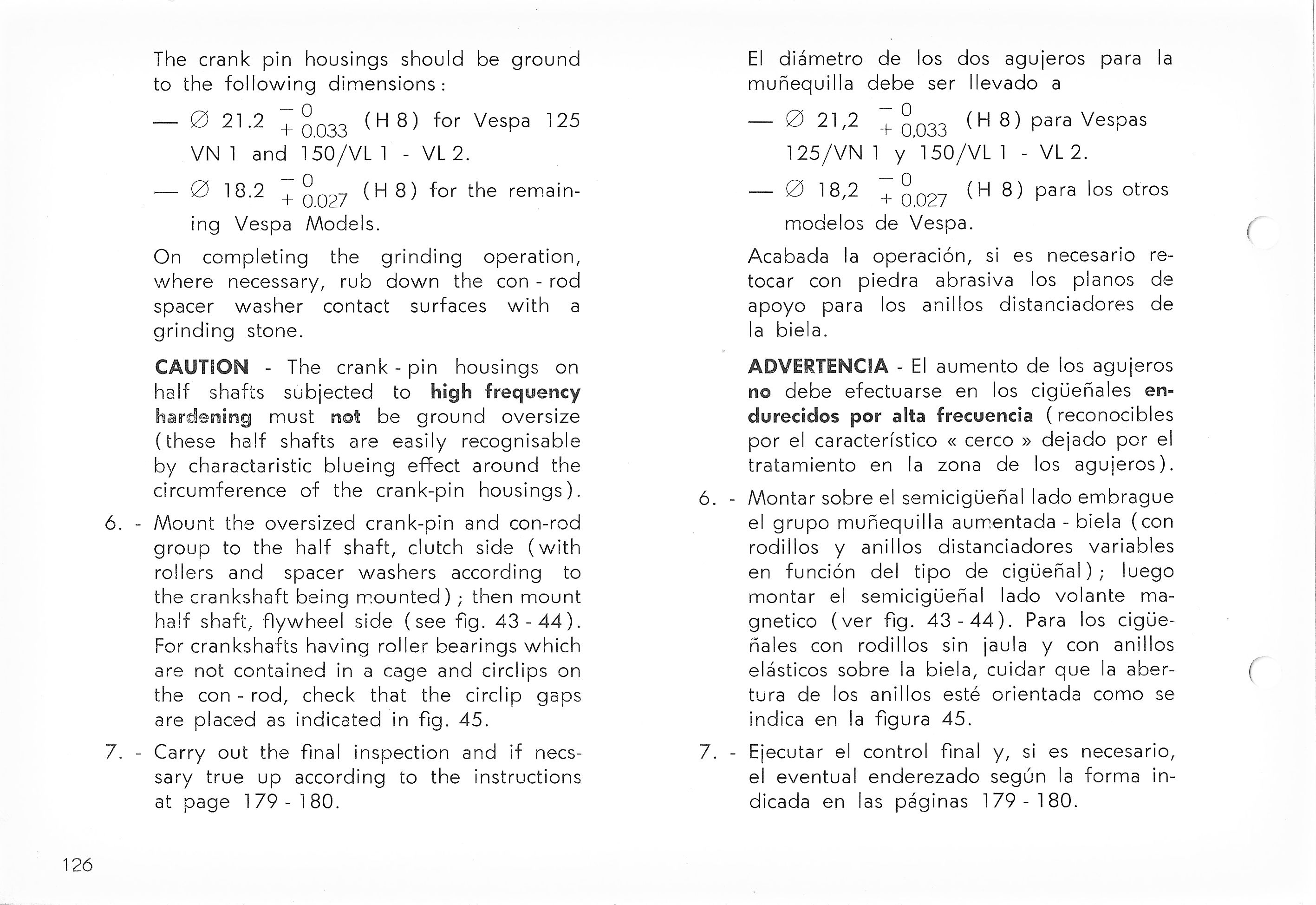 Vespa Service Station Manual 126-