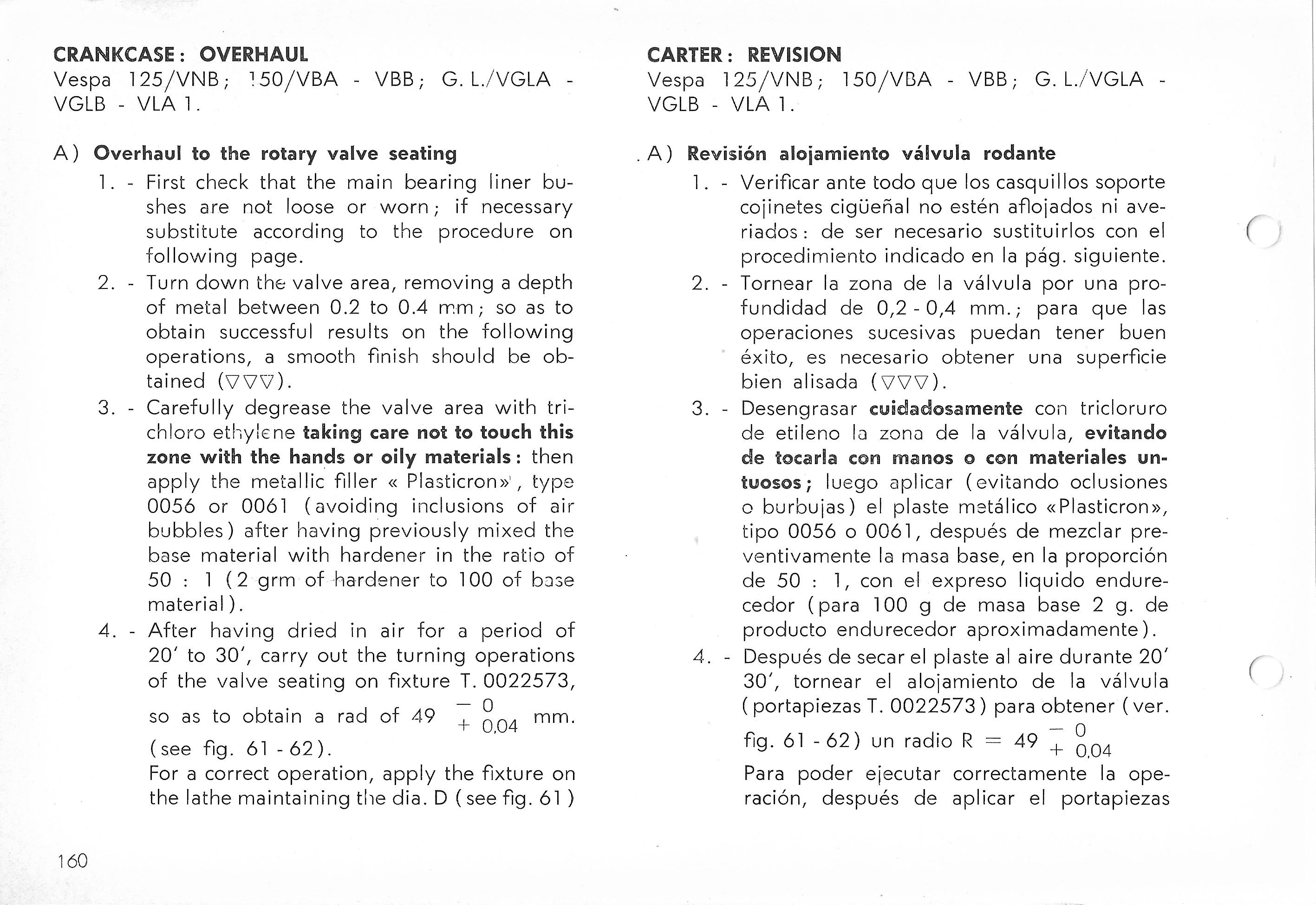 Vespa Service Station Manual 160