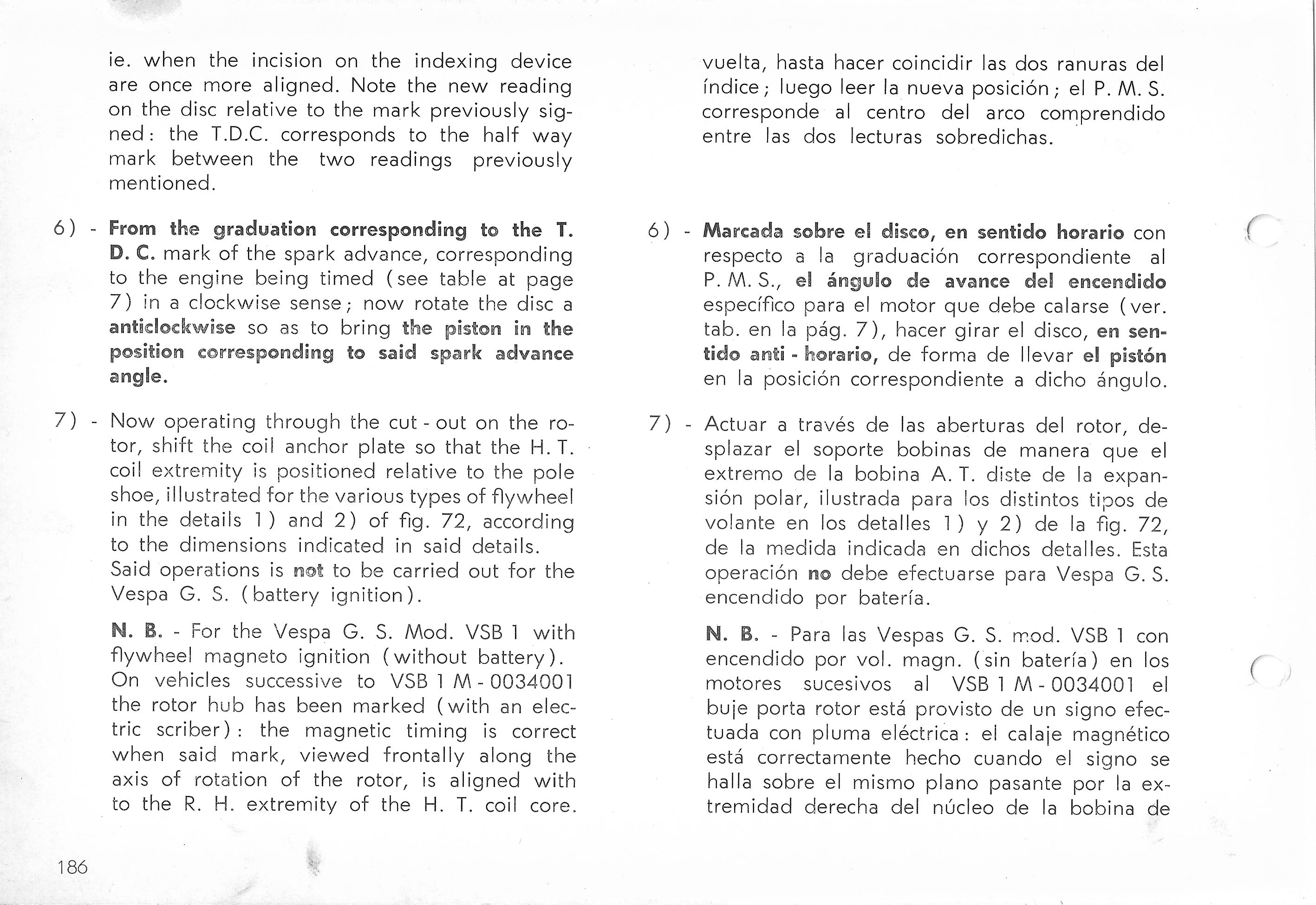 Vespa Service Station Manual 186-