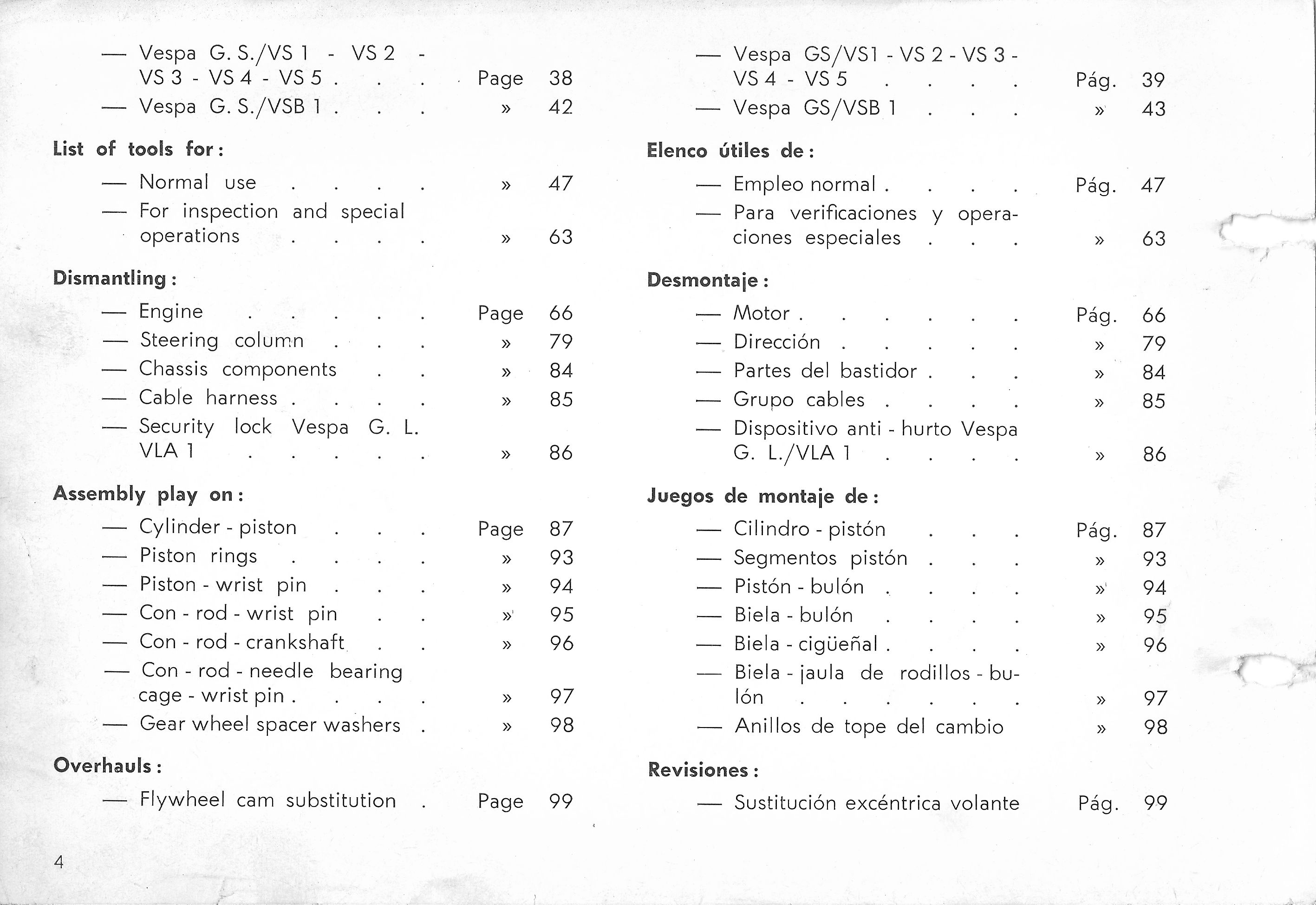 Vespa Service Station Manual 4